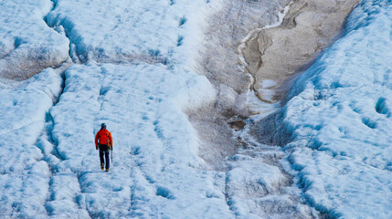 Glacier Trekking, Nordenskiöld Glacier, Petuniabukta, Billefjord, Arctic, Spitsbergen, Svalbard, Norway, Europe