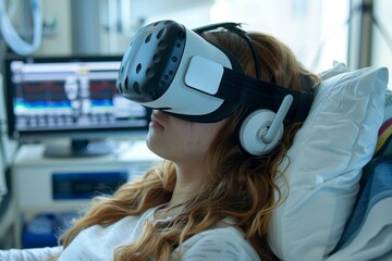 Virtual Reality therapy Treating mental health disorders - obrazy, fototapety, plakaty