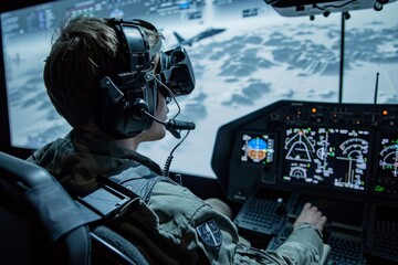 Virtual reality training simulations for pilots in a realistic cockpit environment