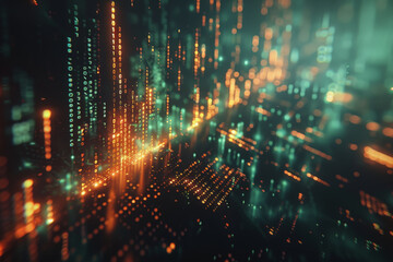 Stock market chart lines and financial graphs on technology abstract background, AI generated