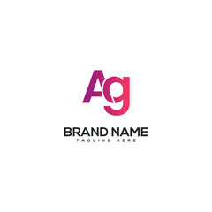Modern colorful letter AG GA logo design vector element. Initials business logo.