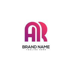 Modern colorful letter AR RA logo design vector element. Initials business logo.