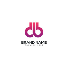 Obraz premium Modern colorful letter DB BD logo design vector element. Initials business logo.