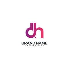 Modern colorful letter DH HD logo design vector element. Initials business logo.