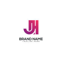Modern colorful letter HJ JH logo design vector element. Initials business logo.