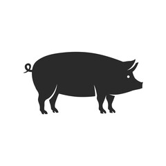 Pig logo. Pig silhouette for Emblem design. Simple Pig icon. Vector illustration