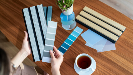 Interior designer chooses from new trend acoustic wall panel samples