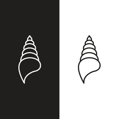 Seashell shell / shellfish or seafood line art icon for wildlife apps and websites