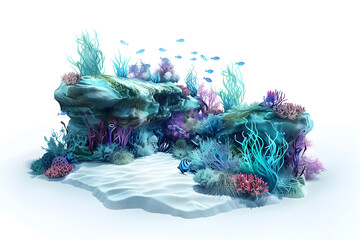 Underwater Wonderland isolated on white background