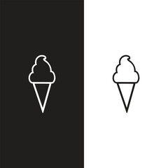 Strawberry Ice Cream Cone Flat Design Dessert Icon