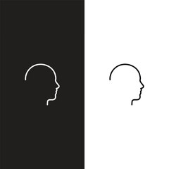 human head icon set. mind process and business solutions symbol. web design symbols and infographic elements
