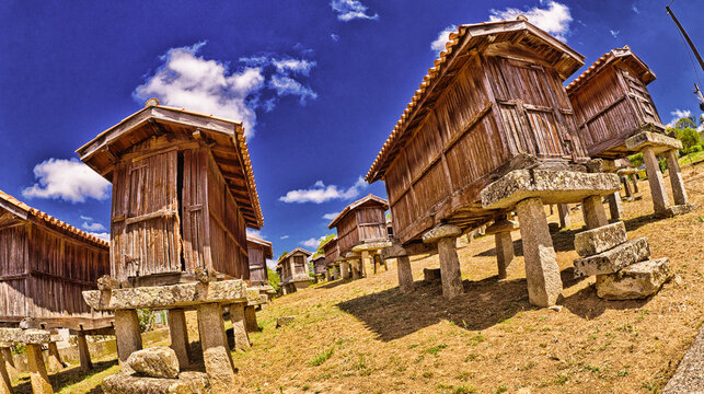 A Merca H&oacute;rreos Set, Canastros of A Merca, Traditional Larder, A Merca, Terra de Celanova, Orense, Galicia, Spain, Europe