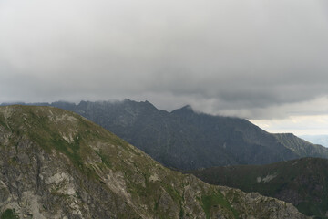 Fototapeta premium Mountains in coming storm, high in the Polish Tatras.