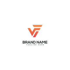 Modern colorful letter VF FV logo design vector template. Initials business logo.