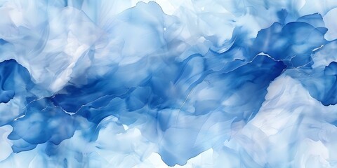 Fototapeta premium Creating a Dreamy Blue Watercolor Waves Abstract Background: Seamless Design. Concept Watercolor Art, Abstract Background, Seamless Design, Blue Waves, Dreamy Aesthetic