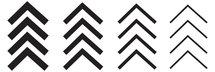 Arrow icon chevron doodle black line graphic design. Vector isolated on white background. Vector illustration.