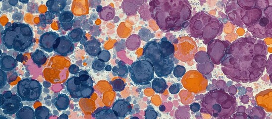 HE staining reveals liver with hepatocytes exhibiting multiple nuclei and enlarged nuclei, indicating polyploidy with multiple times the normal chromosome count. - obrazy, fototapety, plakaty