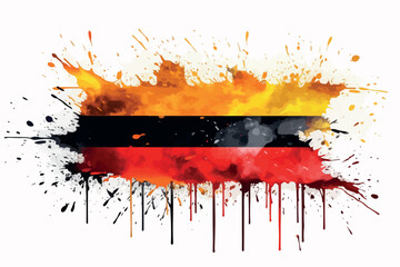 German flag in watercolor splash with support message vector design on white background