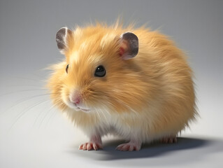 Sweet golden hamster. Isolated illsustration with cute pet.