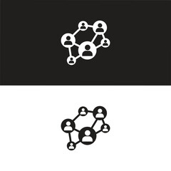 people network and connecting people icon set, vector and illustration
