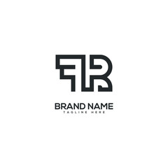 Obraz premium Modern letter FR RF logo design vector template. Initials monogram icon.