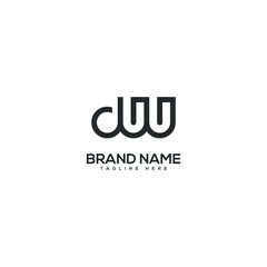 Modern letter DW WD logo design vector template. Initials monogram icon.
