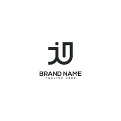 Obraz premium Modern letter JU UJ logo design vector template. Initials monogram icon.