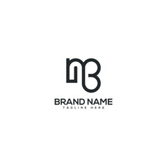 Modern letter NB BN logo design vector template. Initials monogram icon.
