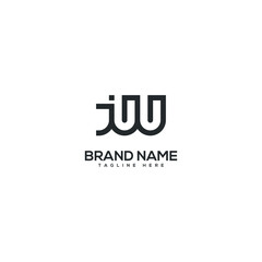 Modern letter JW WJ logo design vector template. Initials monogram icon.