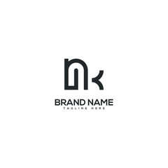 Modern letter NK KN logo design vector template. Initials monogram icon.