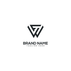 Modern letter WF FW logo design vector template. Initials monogram icon.