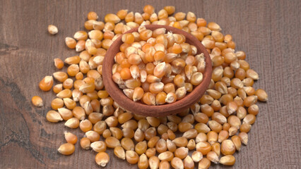 Raw Corn Seeds or Corn kernels are from Maize is a grain, and the kernels are used in cooking as a vegetable or a source of starch.