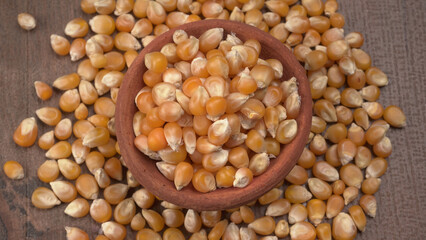 Raw Corn Seeds or Corn kernels are from Maize is a grain, and the kernels are used in cooking as a vegetable or a source of starch.