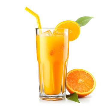 Orange juice glass illustration isolated on white background