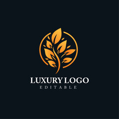 luxury leaf logo: Logo for corporate identity, or for business 