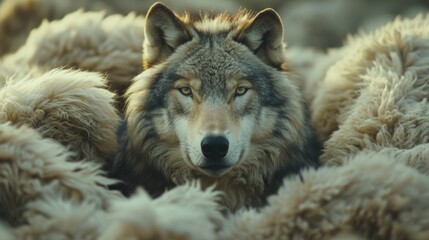 Fototapeta premium Wolf in Sheep's Clothing