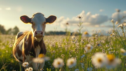 Happy Cow in Meadow