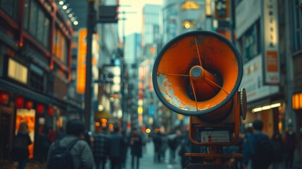 Megaphone in City