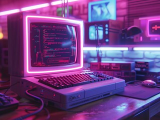 Retro Neon PC Setup