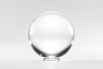 Transparent crystal ball on white background