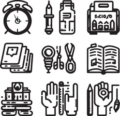 school icon set vector illustration 