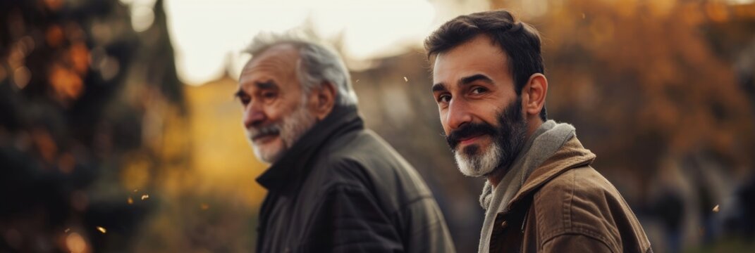 Two Men, Two Ages, One Moment. Fictional Character Created By Generated By Generated AI.