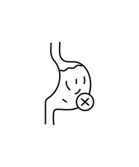 no stomach icon, vector best line icon.