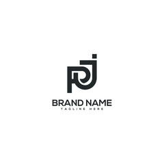 Alphabet PJ JP letter logo design vector template. Initials monogram icon.