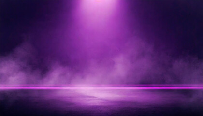 Dark street, asphalt abstract violet background, empty dark scene, neon light, spotlights The...