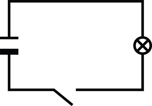 Electric Current Flow Line Diagram