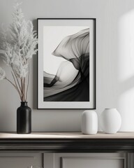 Frame mockup in modern home interior background, 3d render