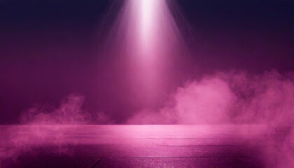 Dark street, asphalt abstract pink background, empty dark scene, neon light, spotlights The concrete floor and studio room with smoke float up the interior texture for display products, Night view 