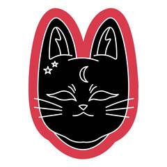 Stickers adorable little cartoon Japanese lucky cats maneki neko. Beckoning cat. Maneki-neko. Japanese culture. Japanese culture.