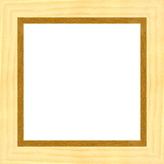 Wooden marquetry square pine walnut frame, wooden frame made of a combination of different woods
